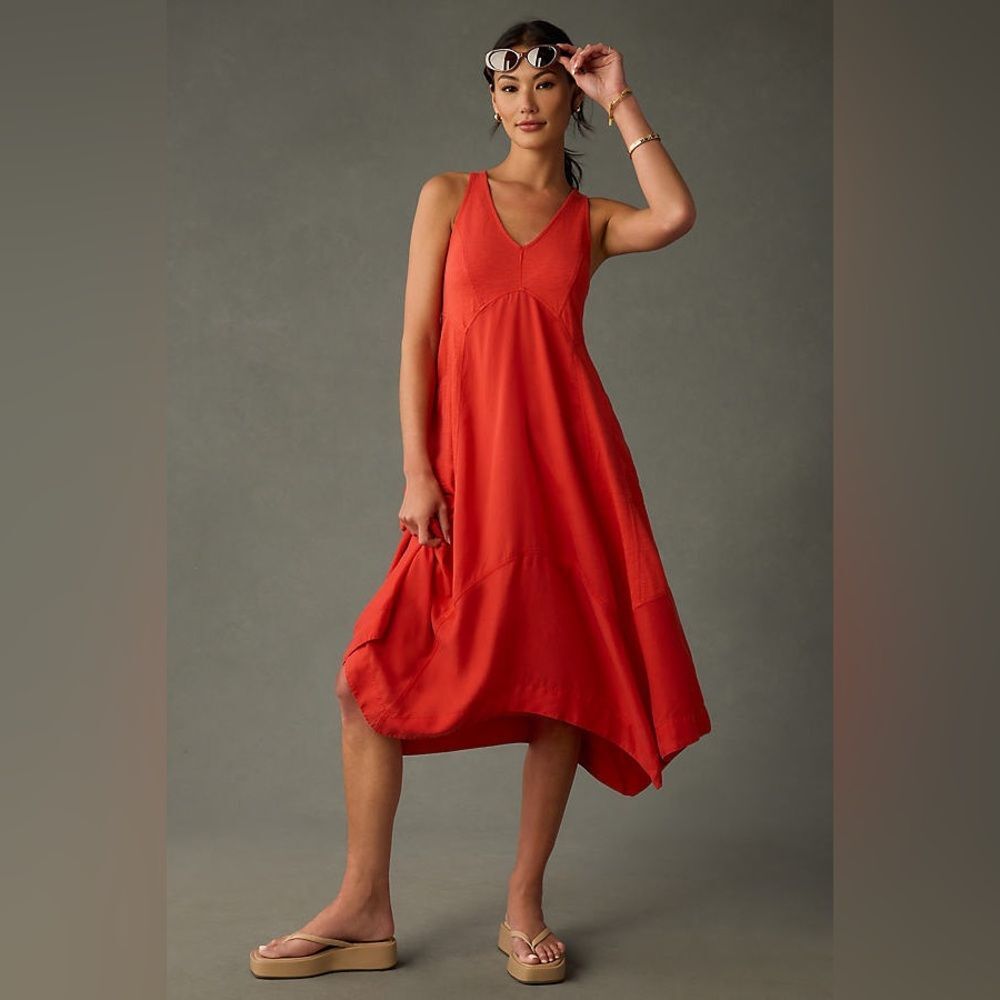 Anthropologie Daily Practice Persephone Dress | Small | Dried Hibiscus